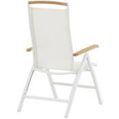 Panama Chaise de jardin réglable, 5 positions, blanc,