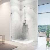 Panneau mural Pierre gris clair, revêtement pour douche et salle de bain, DécoDesign softtouch Schulte 100 x 210 cm