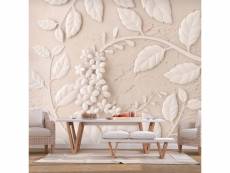 Papier peint intissé fleurs paper flowers (beige) taille 400 x 280 cm PD13562-400-280