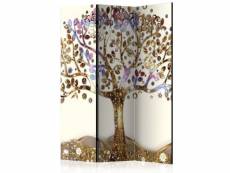 Paris prix - paravent 3 volets "golden tree" 135x172cm