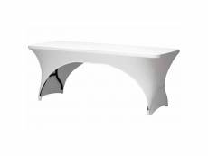 Perel housse de table pour table rectangulaire arquée blanc fp400 420396