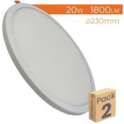 Plaque Downlight led Circulaire Plana 20W 1800LM Coupe