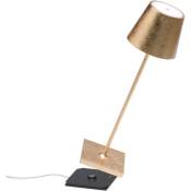 Poldina Pro Lampe de Table, Lampe Portable Rechareable, IP65, Or, 38 cm - Zafferano