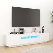 Porte de télévision de meubles modulaires 180x35x40 cm avec lumières led Diverses couleurs Couleur : Blanc