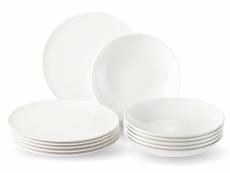Service de table 12 pièces en porcelaine blanc new