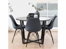 Table - adhafera - 110 cm - noir - ronde - style moderne