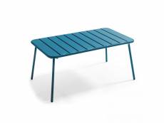 Table basse de jardin acier bleu pacific - palavas
