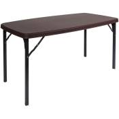Table d'extérieur pliable, noir, 152 x 84 x h74 cm,