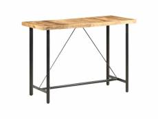 Table de bar 150x70x107 cm bois de manguier brut 286612