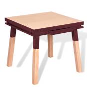 Table de cuisine carrée avec tiroir 80 cm, 100% frêne