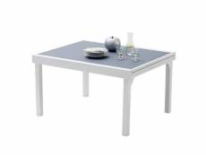 Table de jardin 135/270 modulo 10 places blanche/ gris perle W_603290