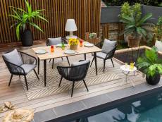 Table de jardin rectangulaire en bois teck Comores - 4 places - Jardiline