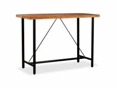 Table haute mange debout bar bistrot bois massif de sesham 150 cm helloshop26 0902090