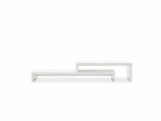 Tv stand cliff white lacquered 2963