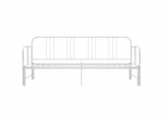 Vidaxl cadre de canapé-lit extensible blanc métal 90x200 cm 324753