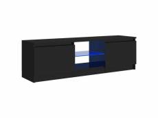 Vidaxl meuble tv avec lumières led noir brillant 120x30x35,5