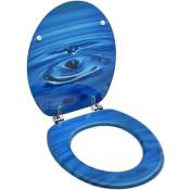 Vidaxl - Siège de toilette avec couvercle mdf Bleu Gouttes d'eau