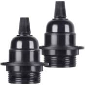 2 Pcs/Pack Edison Vis es E27 Ampoule Ampoule Support de Lampe Pendentif Douille Noir Bakélite