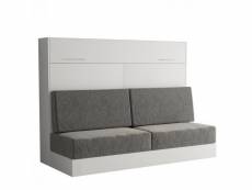 Armoire lit escamotable vertigo sofa blanc canapé gris couchage 140*200 cm 20100892957