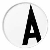 Assiette A-Z / Porcelaine - Lettre A - Ø 20 cm - Design Letters blanc en céramique