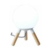 Barcelona Led - Lampe de table en bois moon ampoule G9 incluse - Blanc - Blanc