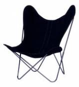 Chaise AA Butterfly INDOOR / Coton - Structure chromée - AA-New Design bleu en tissu