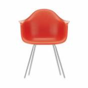 Chaise DAX - Eames Plastic Armchair / (1950) - Pieds chromés - Vitra rouge en plastique