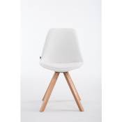Chaise en bois carré en bois clair et différentes couleurs de session similaire colore : Blanc