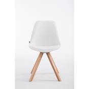 CLP - Chaise en bois carré en bois clair et différentes couleurs de session similaire colore : Blanc