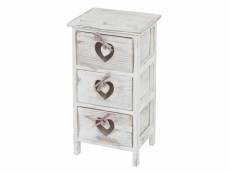 Commode, table d'appoint forli, armoire, 3 tiroirs, 55x29x25cm, shabby, vintage, blanc