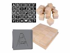 Cubes en bois alphabet à faire soi-même - 6 cm #KIT