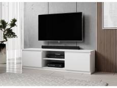 FURNIX meuble tv/ banc tv Arenal 160 cm blanc mat sans LED