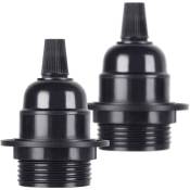 Galozzoit - 2 Pcs/Pack Edison Vis es E27 Ampoule Ampoule Support de Lampe Pendentif Douille Noir Bakélite