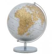 Globe décoratif, métal et plastique, couleur argent, dimensions : 25 x 25 x 34 cm, avec emballage renforcé - Dmora