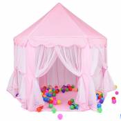 Hofuton Tente Pliable Portative de Jeu pour Enfants Princesse Pop Up Chateau Filles Jouet Tente (Rose) Pour Maison Plage, etc