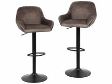Hombuy®lot de 4 tabouret de bar marron chaises de bar en braga tissu ergonomique siège