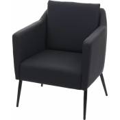Jamais utilisé] Fauteuil de salon HHG 707a, fauteuil cocktail fauteuil relax fauteuil similicuir noir - black
