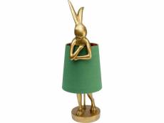 "lampe animal lapin dorée et verte 68cm"