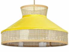 Lampe suspension en rotin jaune et naturel batali 343641