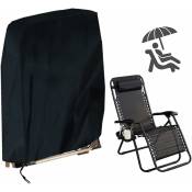Linghhang - Housse pour chaise longue (96x85 cm), protection uv, imperméable, anti-poussière, housse de chaise longue de jardin Oxford 210D - black