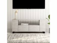 Meuble tv de qualité gris béton 120 x 35 x 43 cm