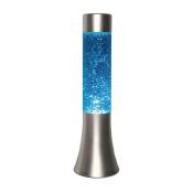 Mini lampe à poser en métal et verre Paillettes - Bleu