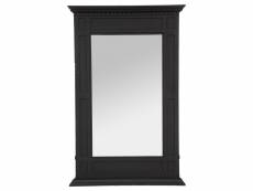 Miroir cheminée en bois 75x115 cm noir - atmosphera