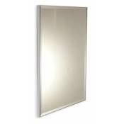 Miroir sur mesure avec cadre blanc et périmètre biseauté jusqu'à 90 cm jusqu'à 30 cm