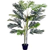 Outsunny - Palmier artificiel hauteur 150 cm arbre artificiel décoration plastique fil de fer pot inclus vert