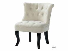 Petit fauteuil crapaud velours chaise de coiffeuse chaise cuisine rembourrée avec pieds noirs pour salle à manger, salon, entrée & chambre, beige