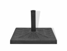 Pied socle base carrée de parasol résine noir 19 kg helloshop26 2202091
