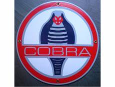 "plaque emaillée cobra ronde ford mustang tole email