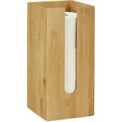 Relaxdays Porte-rouleau de toilette autonome, pour 3 rouleaux, Rangement papier hygiénique, bambou, 33x15x15 cm, nature