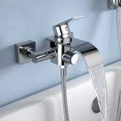 Robinet de baignoire cascade, robinet de baignoire avec interrupteur à pression, robinet de baignoire monomain en laiton, robinet de douche pour